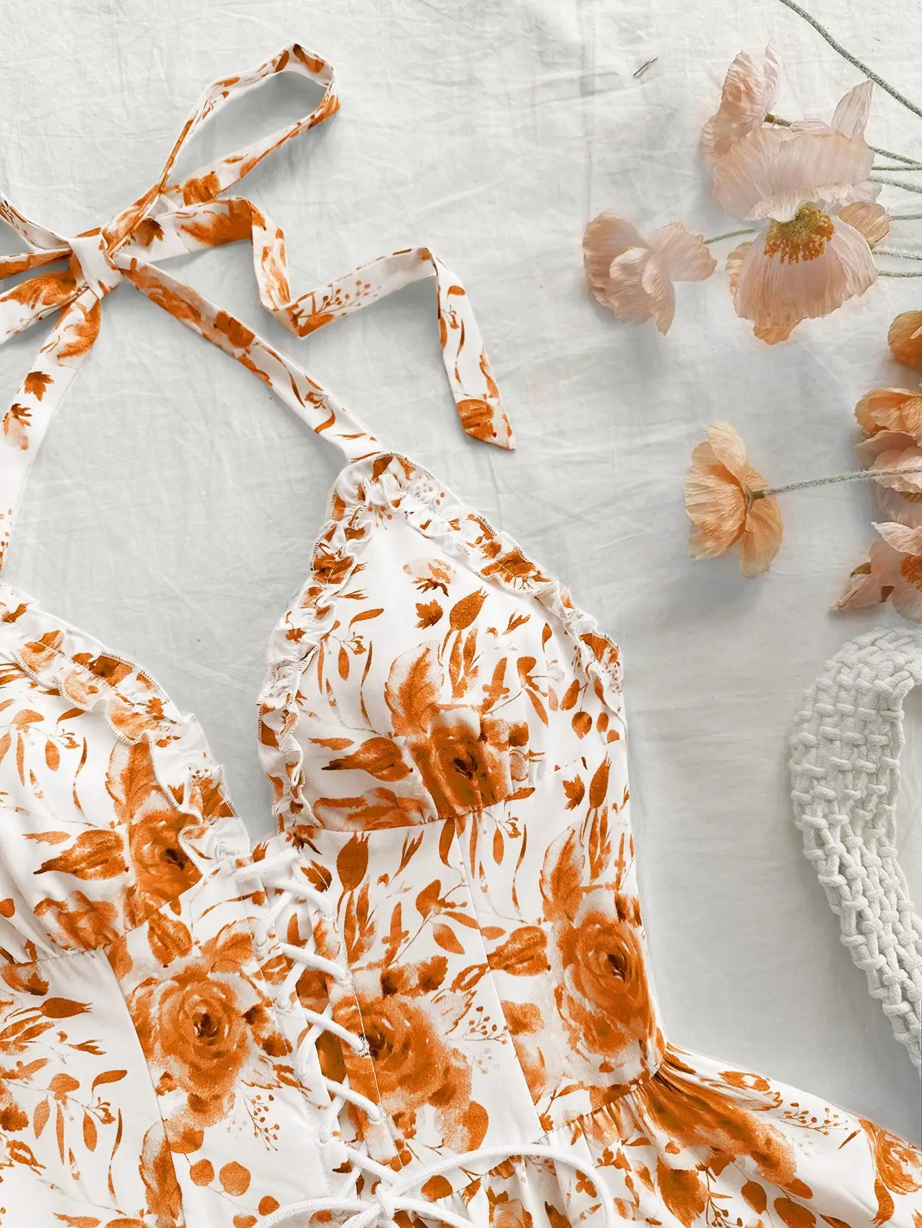 솔레아 보헤미안, 보호 스타일, 로맨틱 플로럴, 휴가, 플로럴, 7월 4일 의상, 레이브 의상, 화이트 졸업식 의상