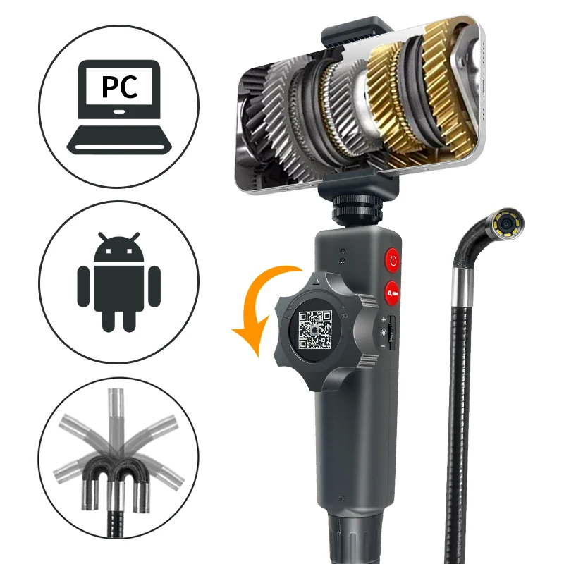 USB Industrial Endoscope 6.2MM/8.0MM 360Degree 2way Rotion Camera 1080P HD Inspection Video Camera For  iphone Android And PC