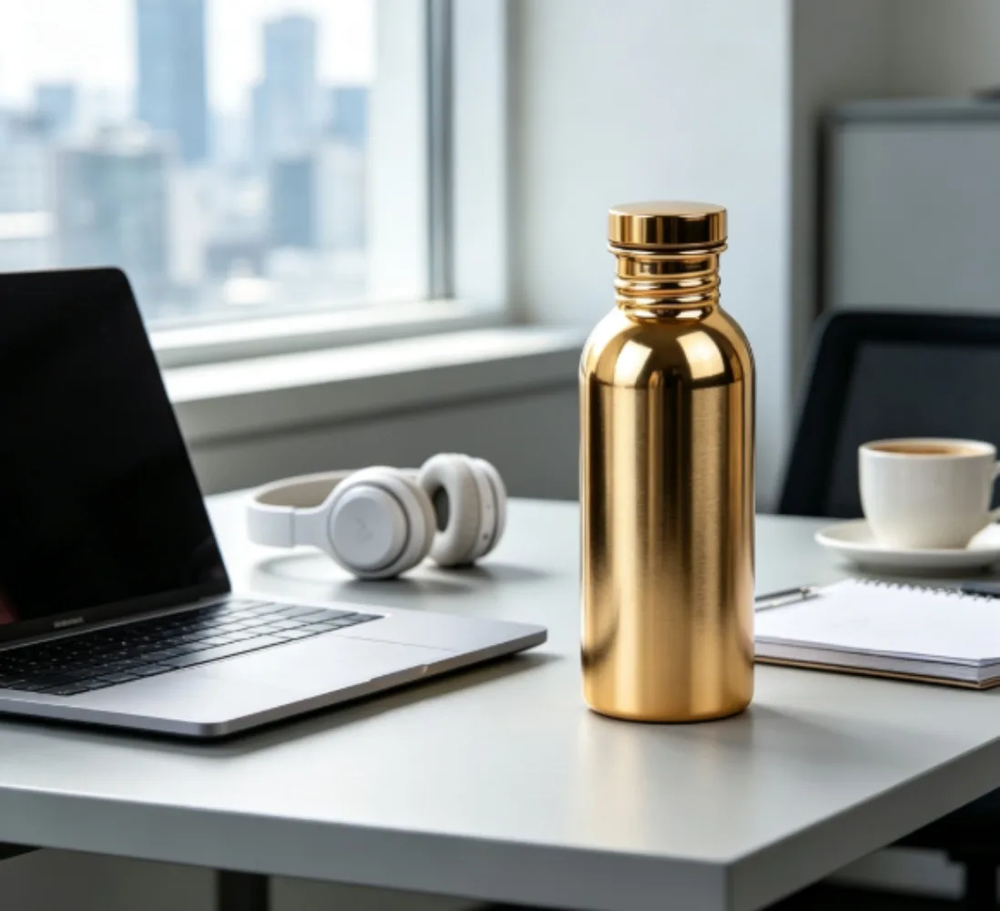 Single‑Layer Copper‑Tone Electroplated Stainless Steel Pitcher 500ml, Smooth Surface, for Juice Cold Drink, Gift Drinking Vessel