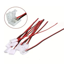 10Pcs Practical No Welding Ribbon 2 Pin Led Strip Adapter PCB Connector Cable For 3528 Single Color