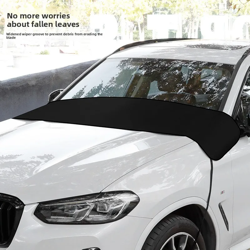 Car windshield leaf guard, front window rain gutter, bird droppings and leaf net, windshield wiper dust cover, car cover