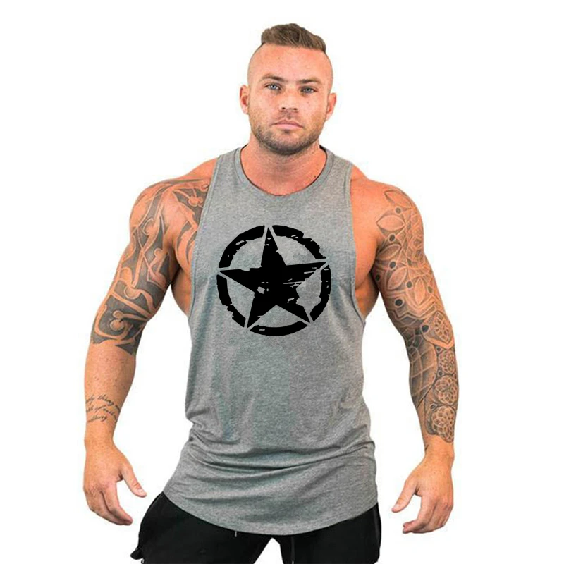 Gym T-shirts Suspenders Man Fitness Clothing Men\'s Clothes Stringer Sleeveless Sweatshirt Bodybuilding Shirt Top for Fitness