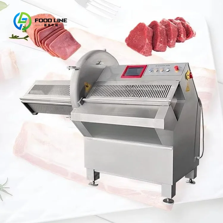 Auto Frozen Meat Slicer Pork Chop Cutting Machine Industrial Beef Bacon Portion Cutter Butchery Meat Processing Equipment