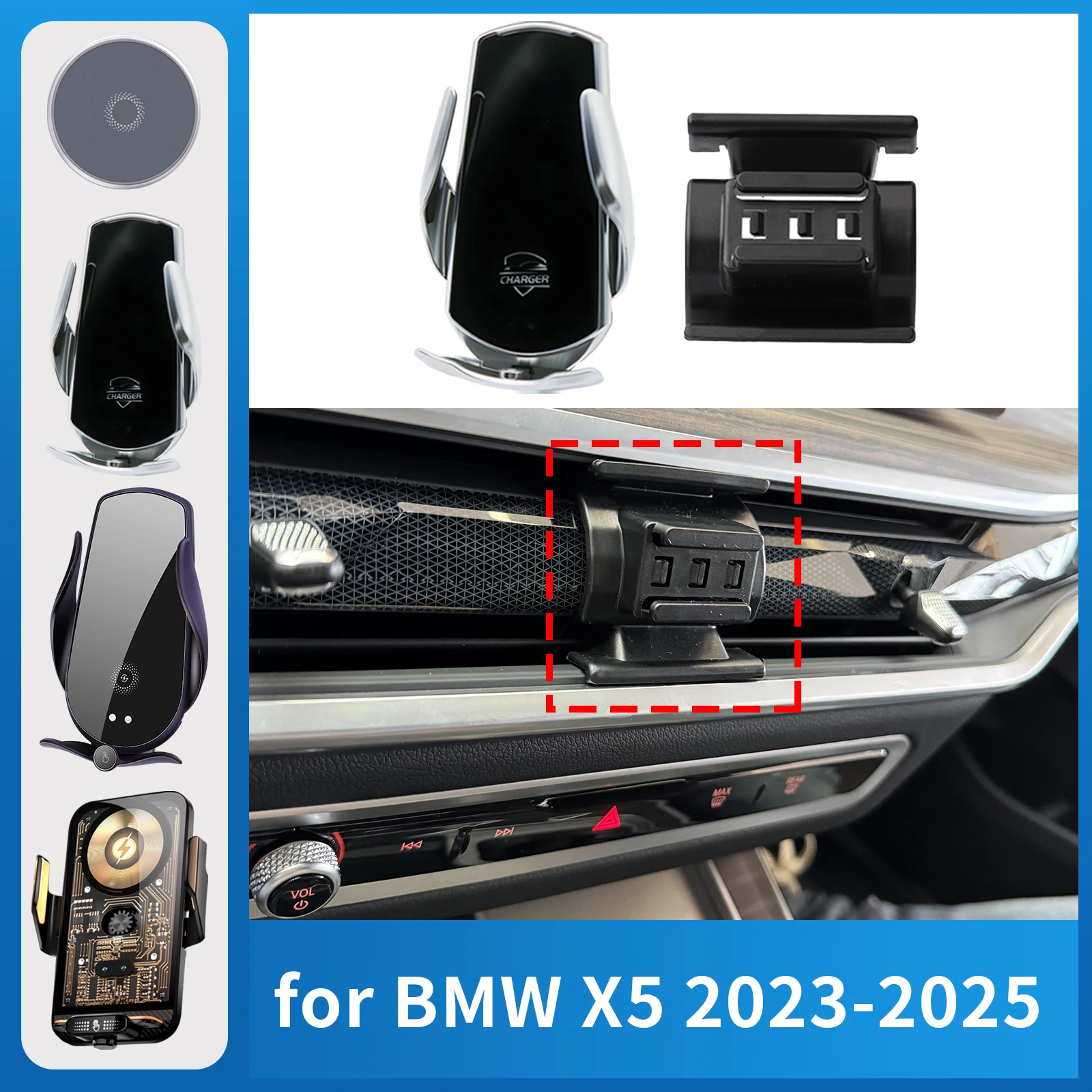 

Car Phone Holder for BMW X5 2023 2024 2025 Charging GPS Bracket Navigation Stand Auto Accessories