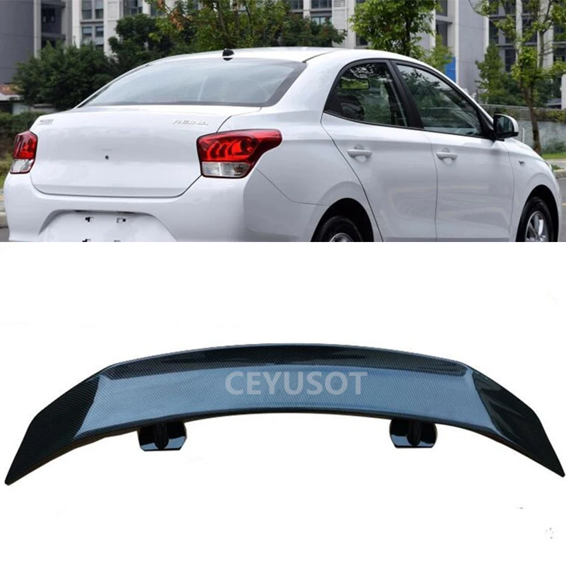 For NEW OLD Hyundai Verna Universal Spoiler WING ABS Material Car Trunk Boot Rear Lip Tail Decorative Black Accessories 2010-21