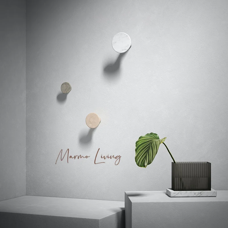 

Italian bathroom natural marble clothes hook villa model room large apartment high-end hotel bathroom towel hook