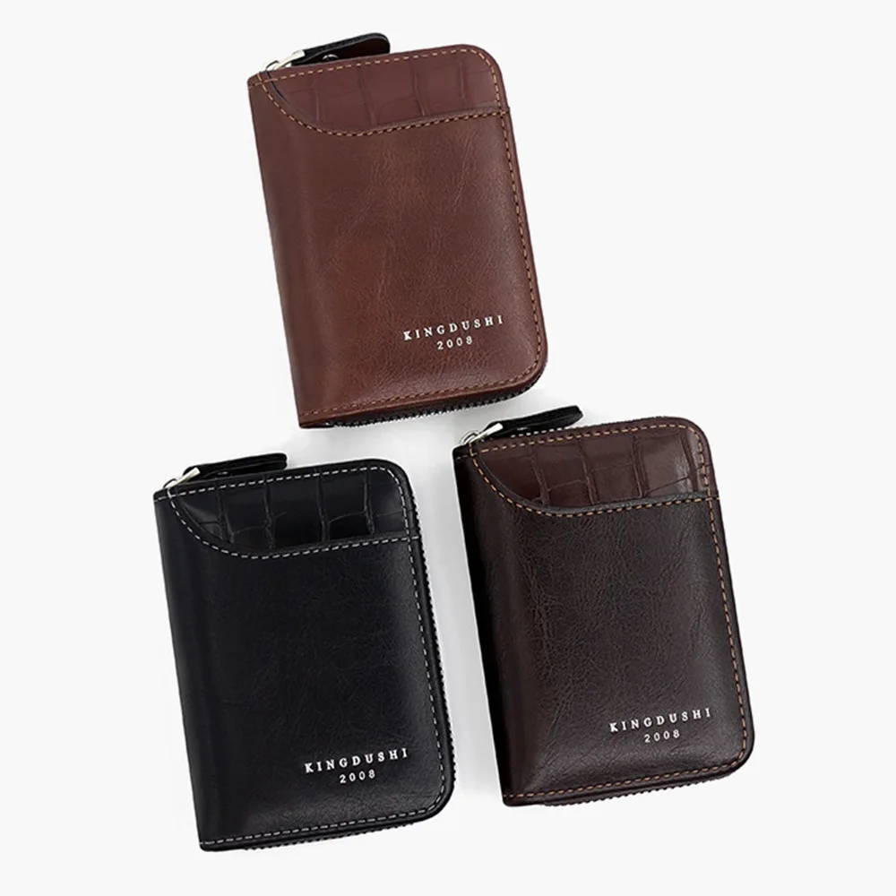 

Portable Stone Pattern PU Card Holder Vintage 11 Card Slots Organ Card Case Solid Color Multi Function Male Coin Purse Boys