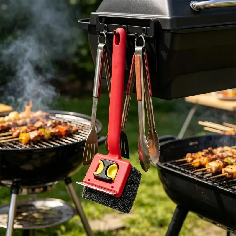 

Stainless Steel Grill Brush With Ergonomic Handle For Deep Cleaning Barbecue Without Wire Bristles 37JD