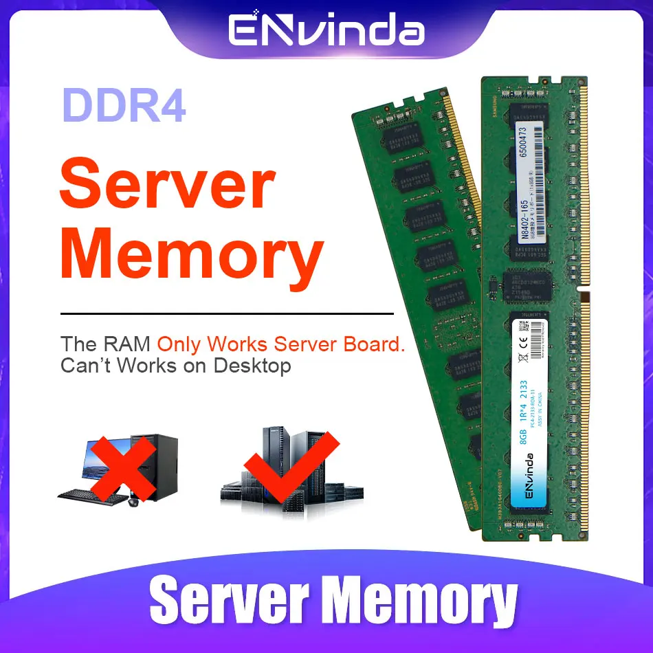 엔빈다 서버 메모리 DDR4 램 16GB 4GB 8GB 32GB PC4 2400MHz 2133MHz 2666MHz 2133P 2400T 2666V REG ECC 지원 X99 마더보드 썸네일 7