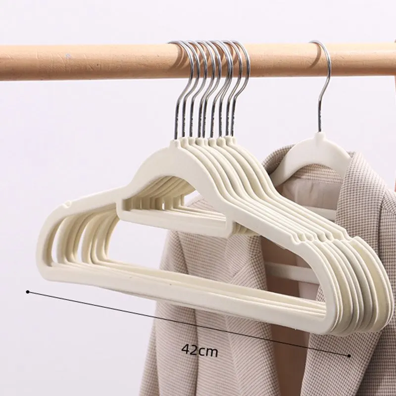 5pcs Thickened Non-trace Flocking Rack Household Dry and Wet Non-slip Rack Multi-functional Adult Plastic Clothes Hanging