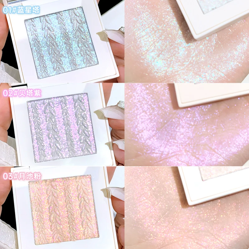 Diamonds Glitter Baked Highlighter Powder Palette Shimmer Soft Smooth Long Lasting Luminous Glow Face Highlight Makeup Cosmetics