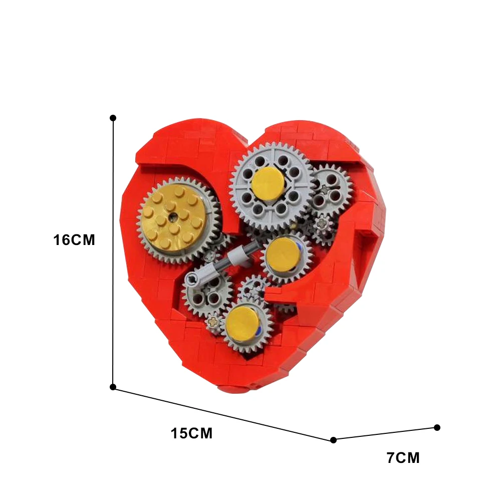 Gobricks MOC San Valentino Macchinari Meccanismo Cuore Tempo Building Block Set Forma d'amore Mattoni fai da te Giocattoli per bambini Ragazza regalo