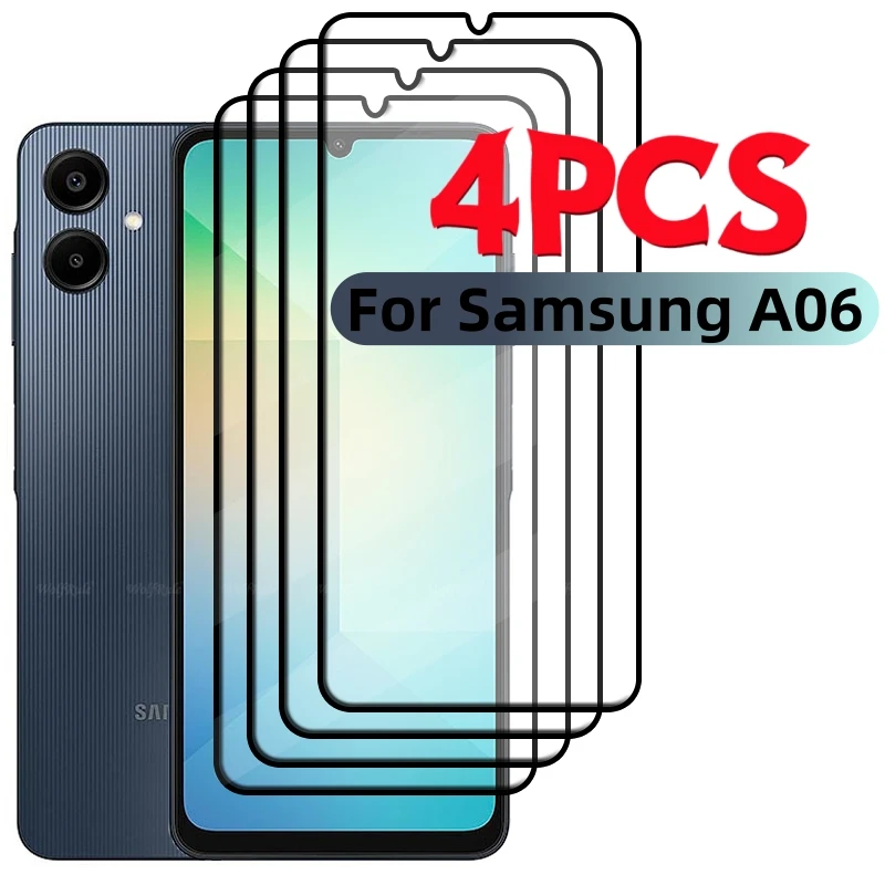 

1/2/3/4PCS Full Cover Glass For Samsung A06 Glass Samsung Galaxy A06 Tempered Glass HD 9H For Screen Protector Samsung A06 A 06