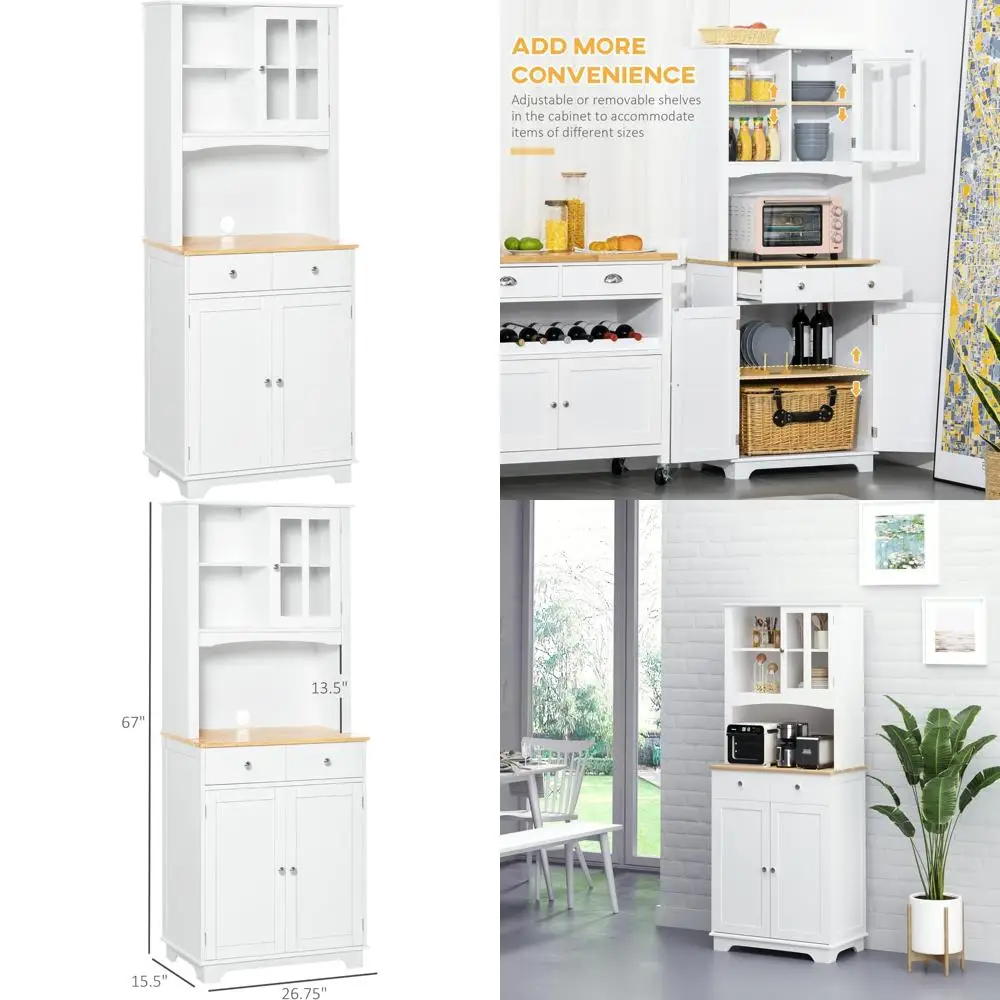 بوفيه مطبخ مع خزانة ميكروويف، أبواب مؤطرة، أدراج، سطح طاولة مفتوح، خزانة لمساحة غرفة الطعام #1