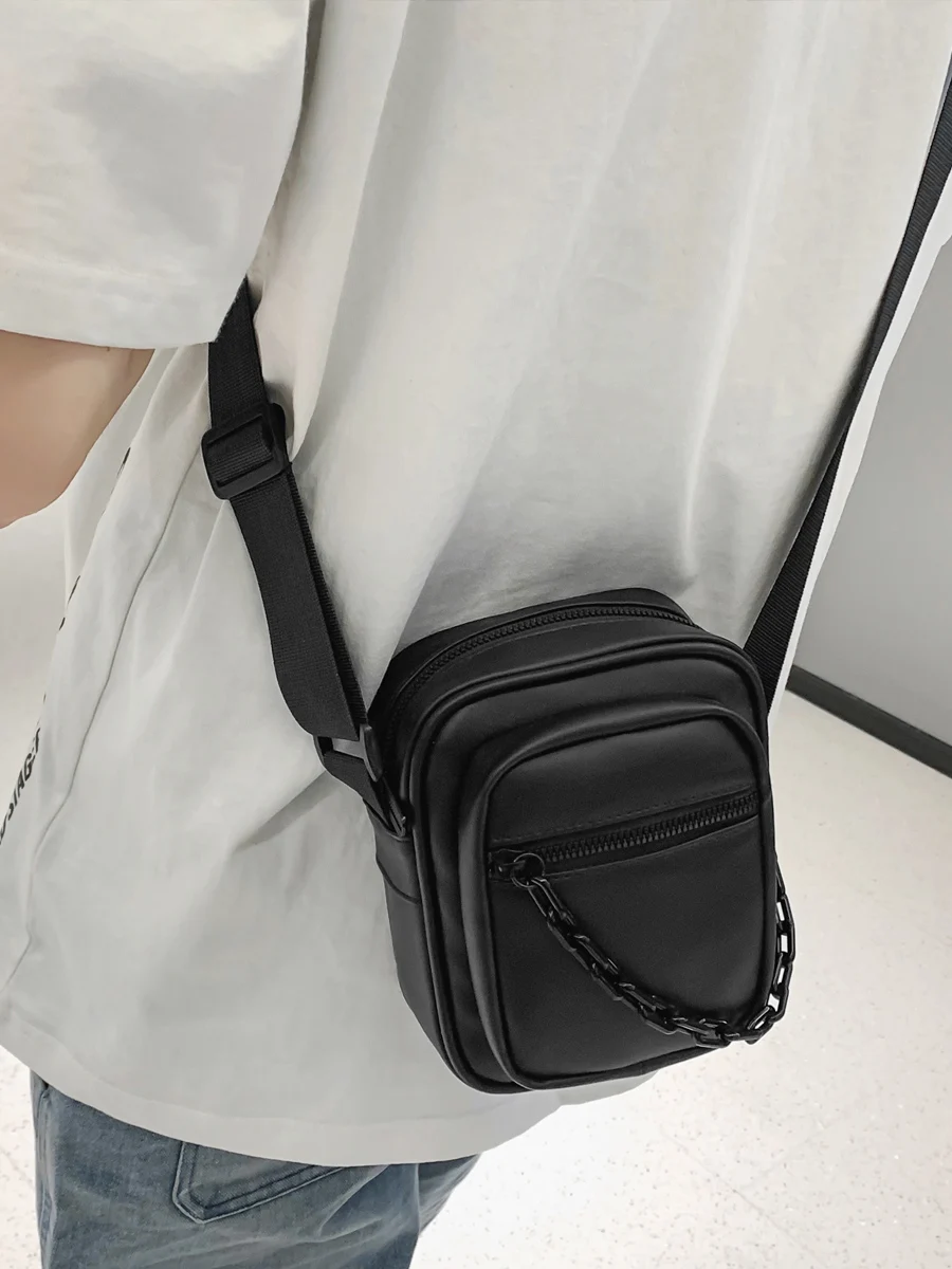 

Shoulder Bag Boys' Small Bag 2023 New Solid Color Lightweight Casual Sports Style Street Fashion Trend Crossbody Bag