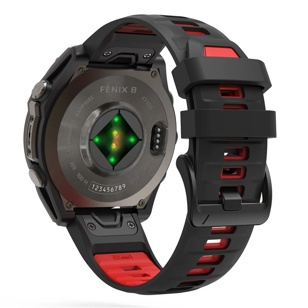 1:1 Fenix8 Uhrenarmband für Garmin Fenix 8 Pro 47 mm 51 mm E 7 7X 6 6X 5 5X/Epix Pro/Enduro 3/970 QuickFit 22 mm 26 mm Silikonarmband