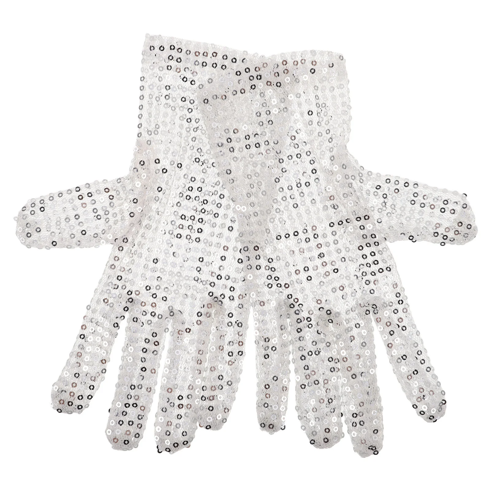 

1Pair Sequin Glitter Gloves Stretchy Reflective Disco Dance Gloves for Performance Party Costume Festive Mittens