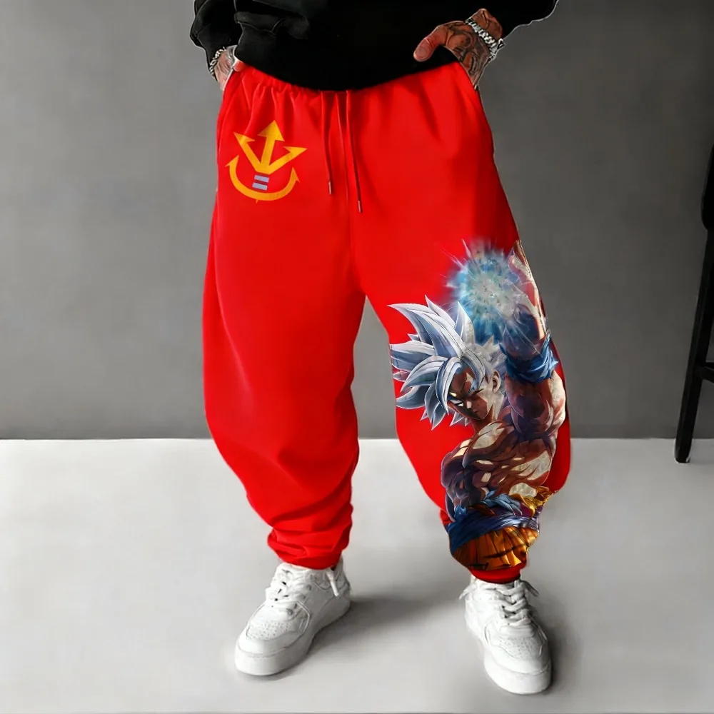 ドラゴンボール 2025 秋冬 コットン スポーツパンツ 悟空 アニメプリント メンズ 新作 ルーズ カジュアル トレンド ヒップホップ プラスサイズ スウェットパンツ
