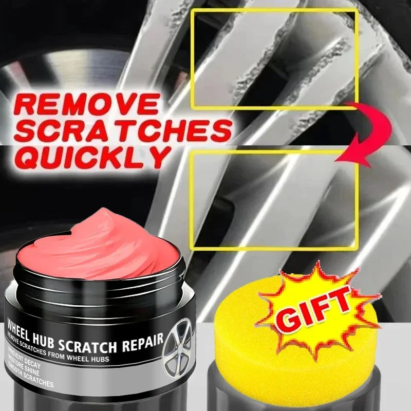 Fasilawei Car Wheel Hub Scratch Refurbishment Paste, Tire Rim Scratch Paint Repair Paste - Aluminum and Steel Rings Dent Restore