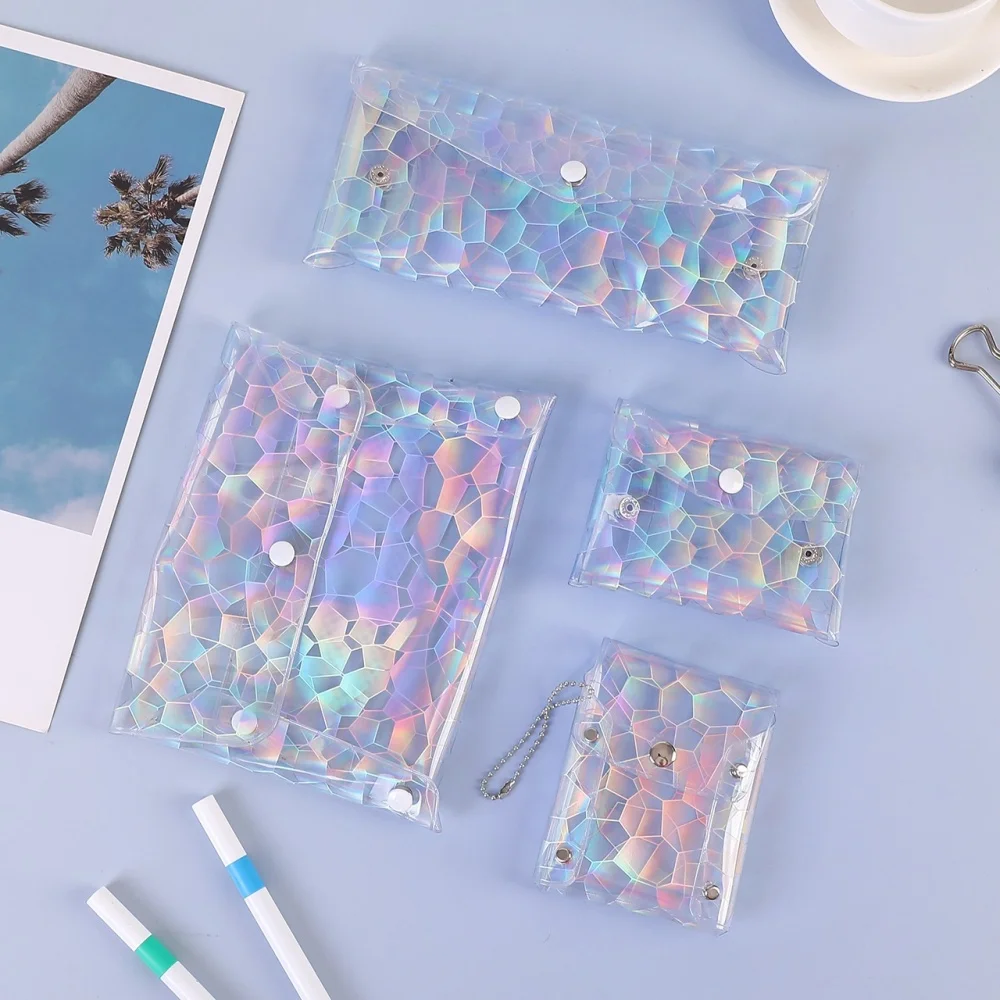 トラベルウォレット プラスチックコイン財布 プラスチック収納袋 ポータブルPVCレーザーウォレット バッグオーガナイザー用 日常使用 旅行用