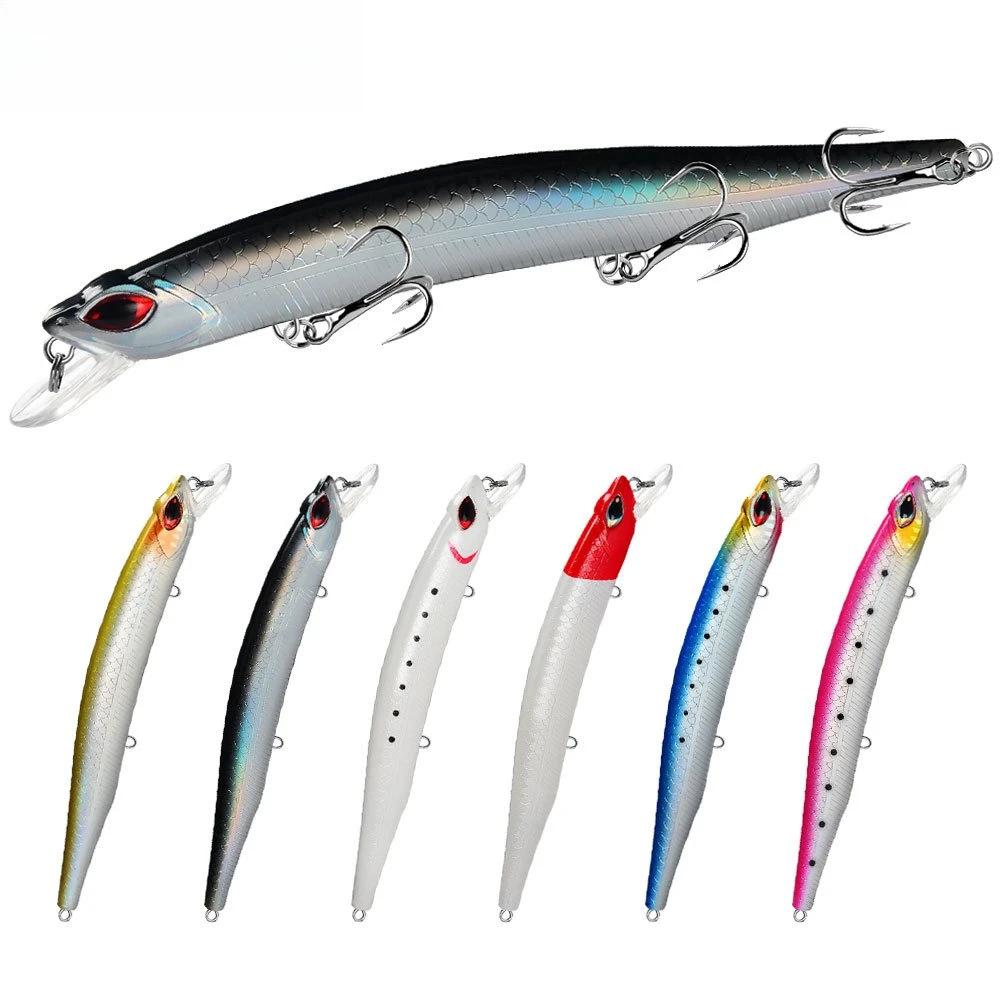 15cm/17g Weitwurf-Schwimmköder - Großer Minnow-Hartköder für Süß- und Salzwasserfischen (Schwarzbarsch, Wels)