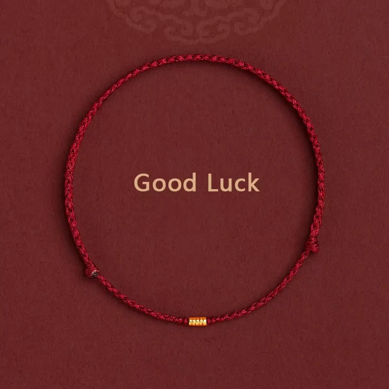 Gold Bead Bracelet Charm Adjustable Bracelet Lucky Red Rope Bracelet Gold Color For Gifts Office Wedding