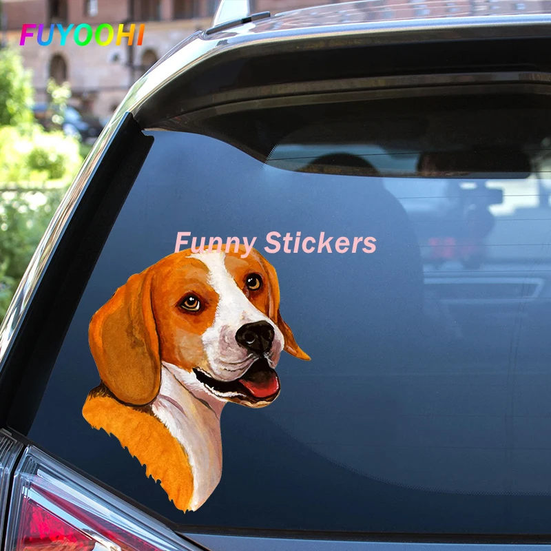 FUYOOHI Play Stickers Personality BEAGLE Dog Animal Decal Waterproof Car Sticker for Auto Decors on Bumper Rear Window Laptop