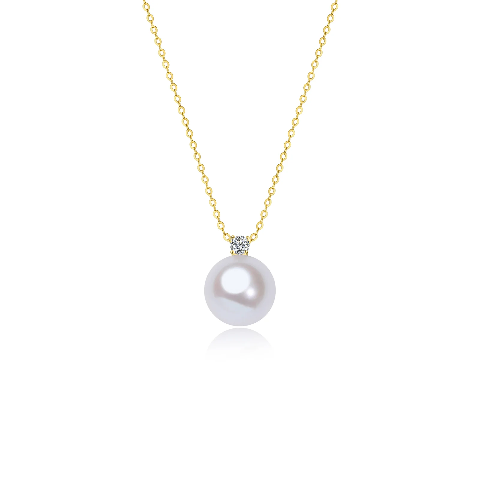 

11-12mm Elegant Nucleated Freshwater Pearl Pendant Necklace for Women Gold Color Chain Daily Wear Wedding Fashion Fine Jewelry G