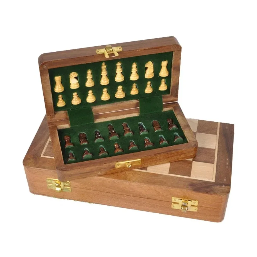 Wooden Magnetic Chess Set Portable Student Competition Board Game Nordic Office Desk Decor Upscale Ornament Gift For Children view 6