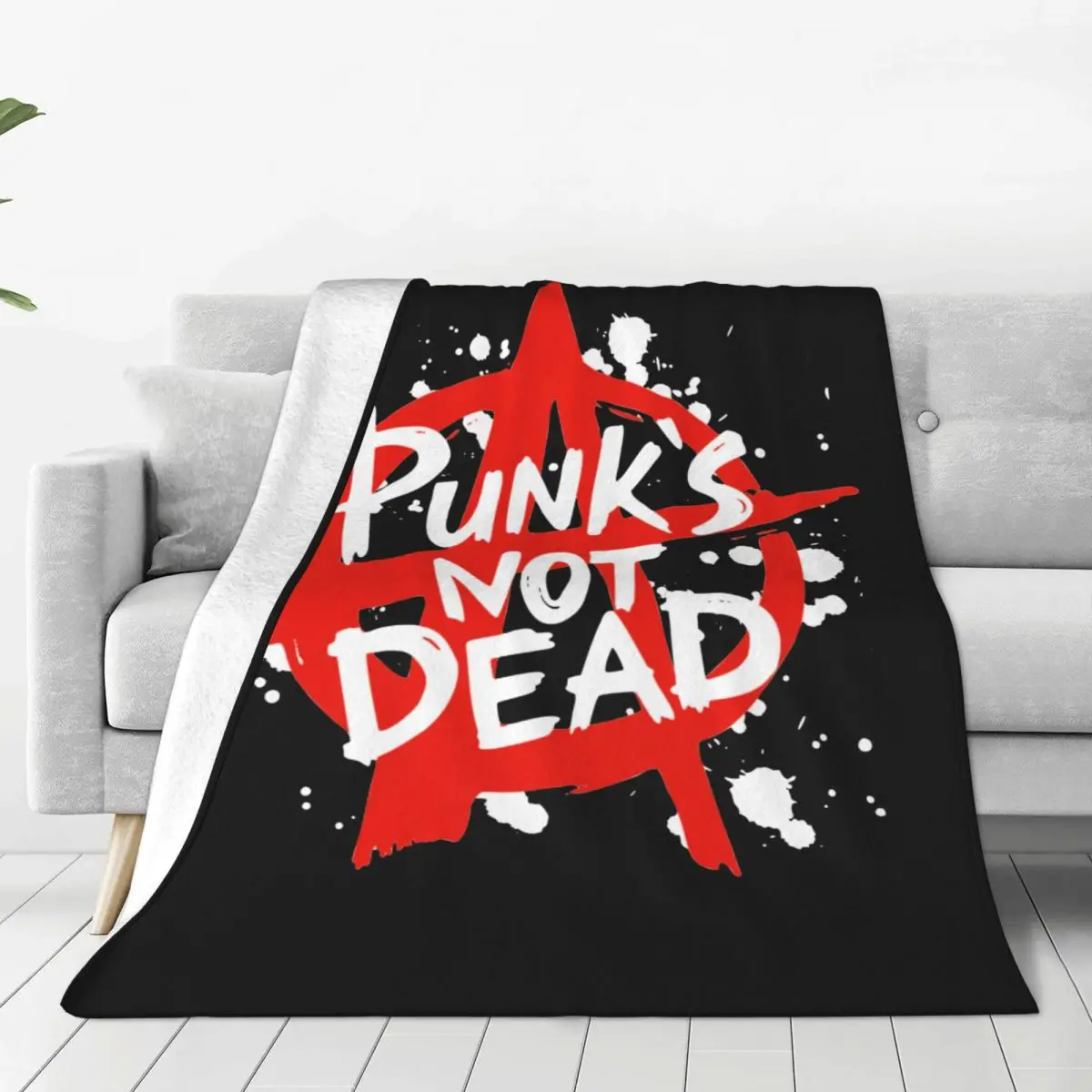 Punks Not Dead Hip Hop Blanket Fuzzy Vintage Warm Throw Blankets for Chair Covering Sofa Textile Decor