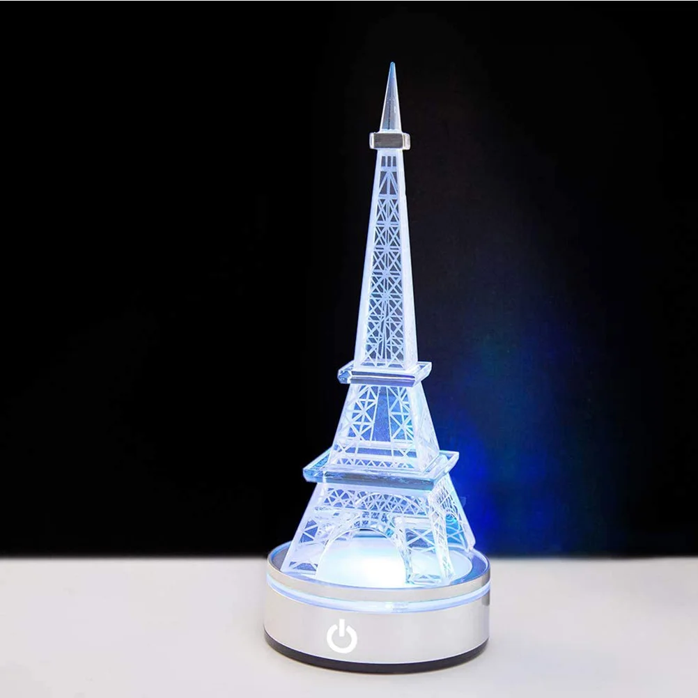 

Touch Sensor Crystal Lamp Holder Round Double Layer Led Night Light Base For Display Decor, Lamp