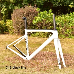 Carbon racefiets frame, doe-het-zelf kleurontwerp, parelwit geverfde frames, V rem fietsframeset