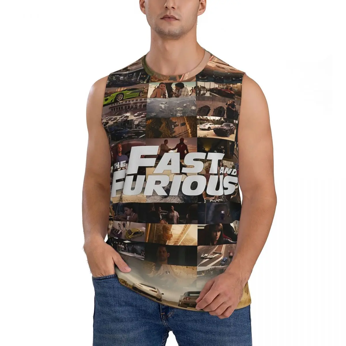 Fast And Furious Legends Tribute Men Printed Sleeveless T-shirt Casual Hip Hop Street Style Beach Holiday Tank Tops - view 3