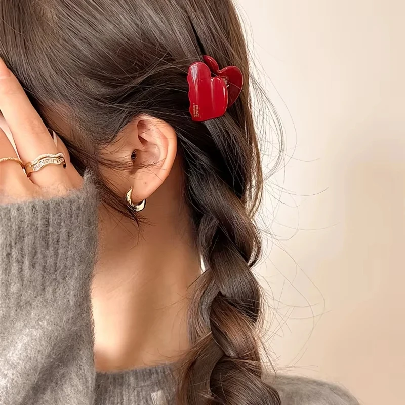 3.5cm Small Hair Claw Acetate Hair Crabs Cute Heart Shaped Hairclips Children Women Girls for Hair Accessories Hairpins Clips