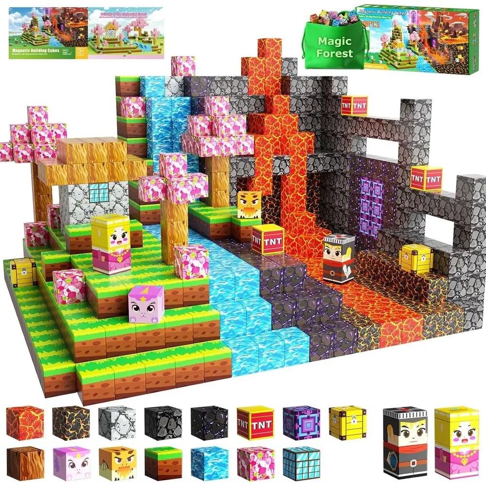 

Magnetic Building Blocks - Magic Forest Set for Kids, Ages 3-10, STEM Toys for Toddlers, Creative Play