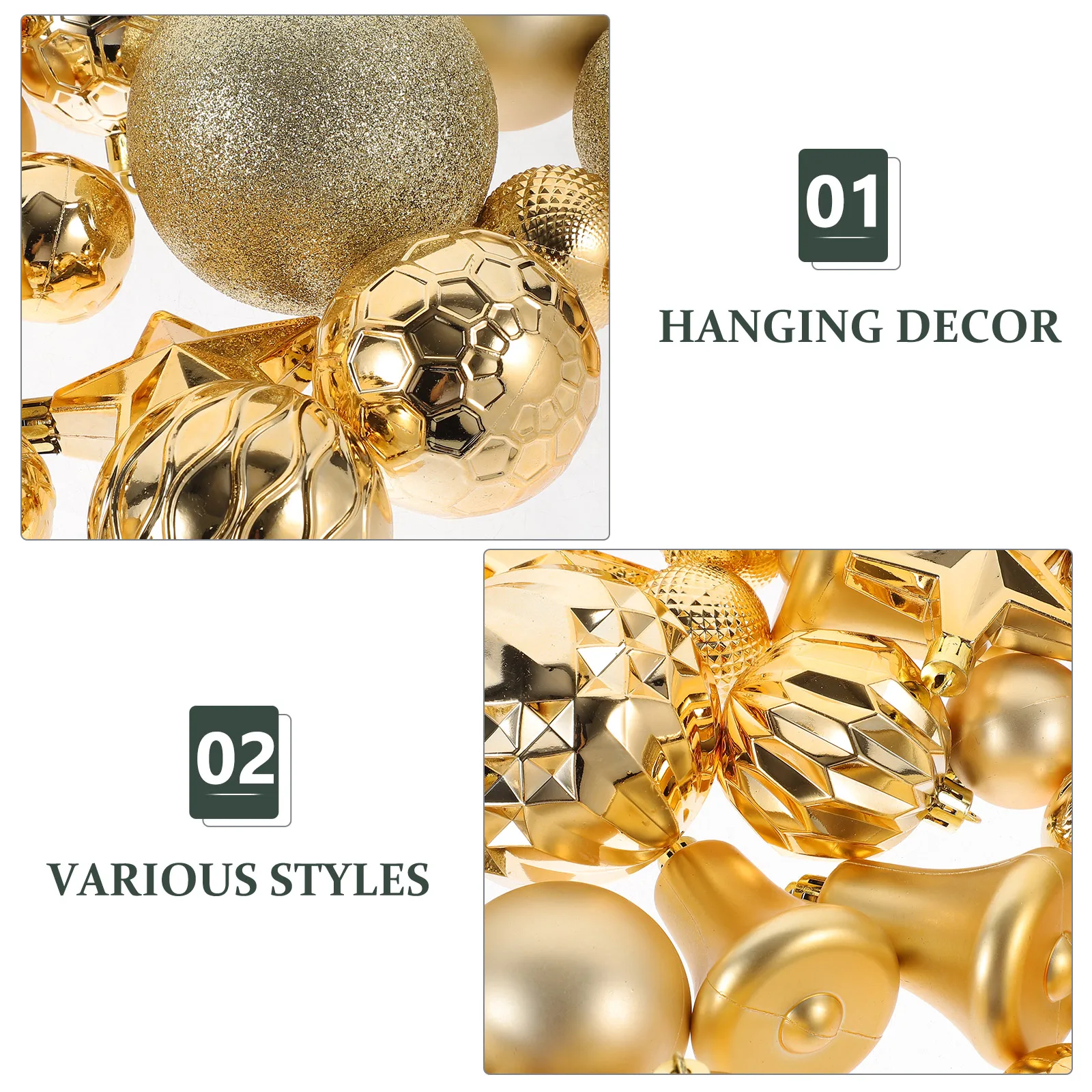 

45pcs Christmas Tree Hanging Balls Xmas Decorations Plastic Party Supplies Pink Reusable Tree Top Star Home Office