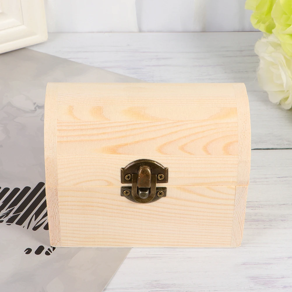 

2pcs Wooden Jewelry Box Handmade Diy Storage Container For Earrings Rings Beads Small Trinket Case Drawer Closet Organizer