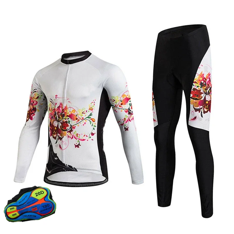 The New  Autumn Winter Cycling Sets Bicycle Suits Uniform Pro Team Racing Sportswear Long Sleeve Bike Jerseys With Pants For Men