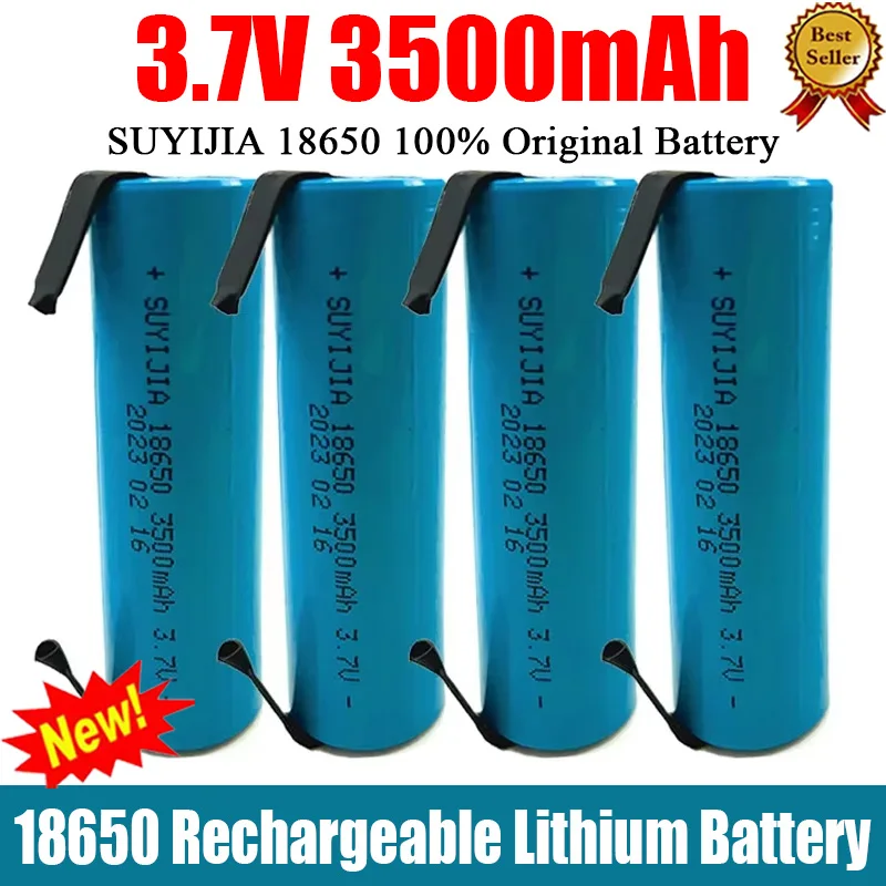 18650 3.7V 3500mAh batteria ricaricabile agli ioni di litio con saldatura al litio nichel fai da te torcia in lamiera di nichel modello di strumento