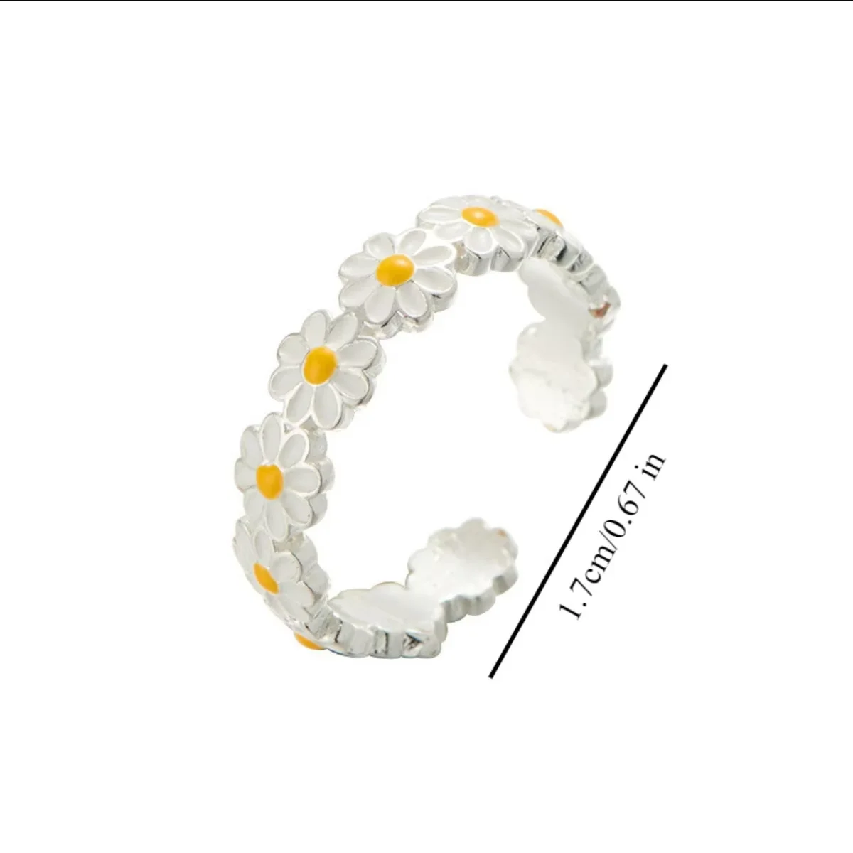 GEKTIMER Gänseblümchen-Blumen-Ringe für Frauen, süße Mädchen, exquisite Emaille, Sonnenblume, offener Ring, modischer neuer Trend, Blumenschmuck, Geschenk