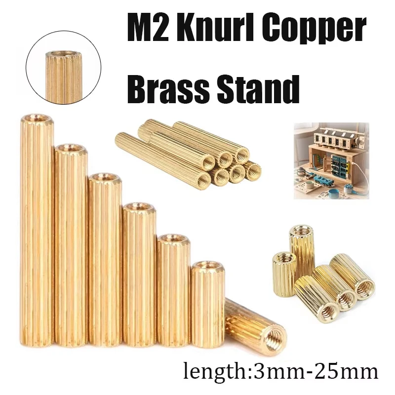 

M2 Brass Female Standoff Pillar Mount Threaded PCB Motherboard Round Spacer Hollow Bolt Screw Long Nut 3-25mm