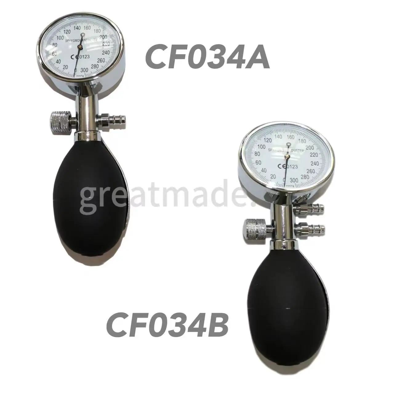 Professional Hand‑Held Aneroid Blood Pressure Sphygmomanometer, Premium PVC Inflator Ball, Single‑port & Dual‑port Connection St