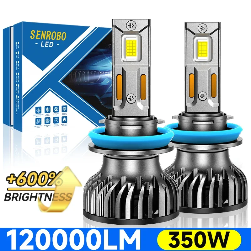 

Светодиодные лампы для фар H4 Canbus 120000LM 350W, H7, H11, H1, 9005 HB3, 9006 HB4 Turbo, автомобильные фары 12V 24V