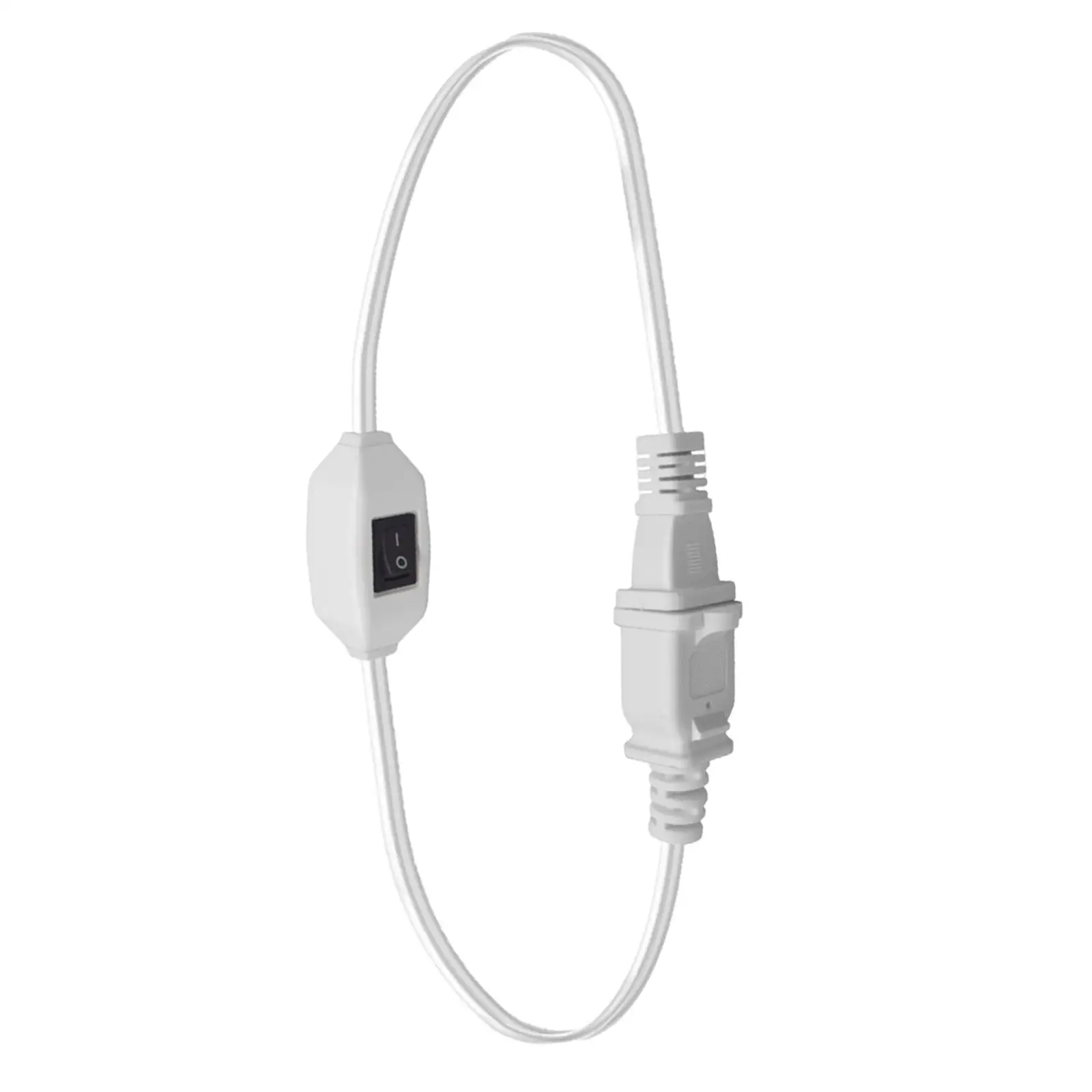 Compact Power Extension Cord 0.32 Meter 2 Outlet 16AWG Male to Female AC Plug with Switch for Desktop Electronics