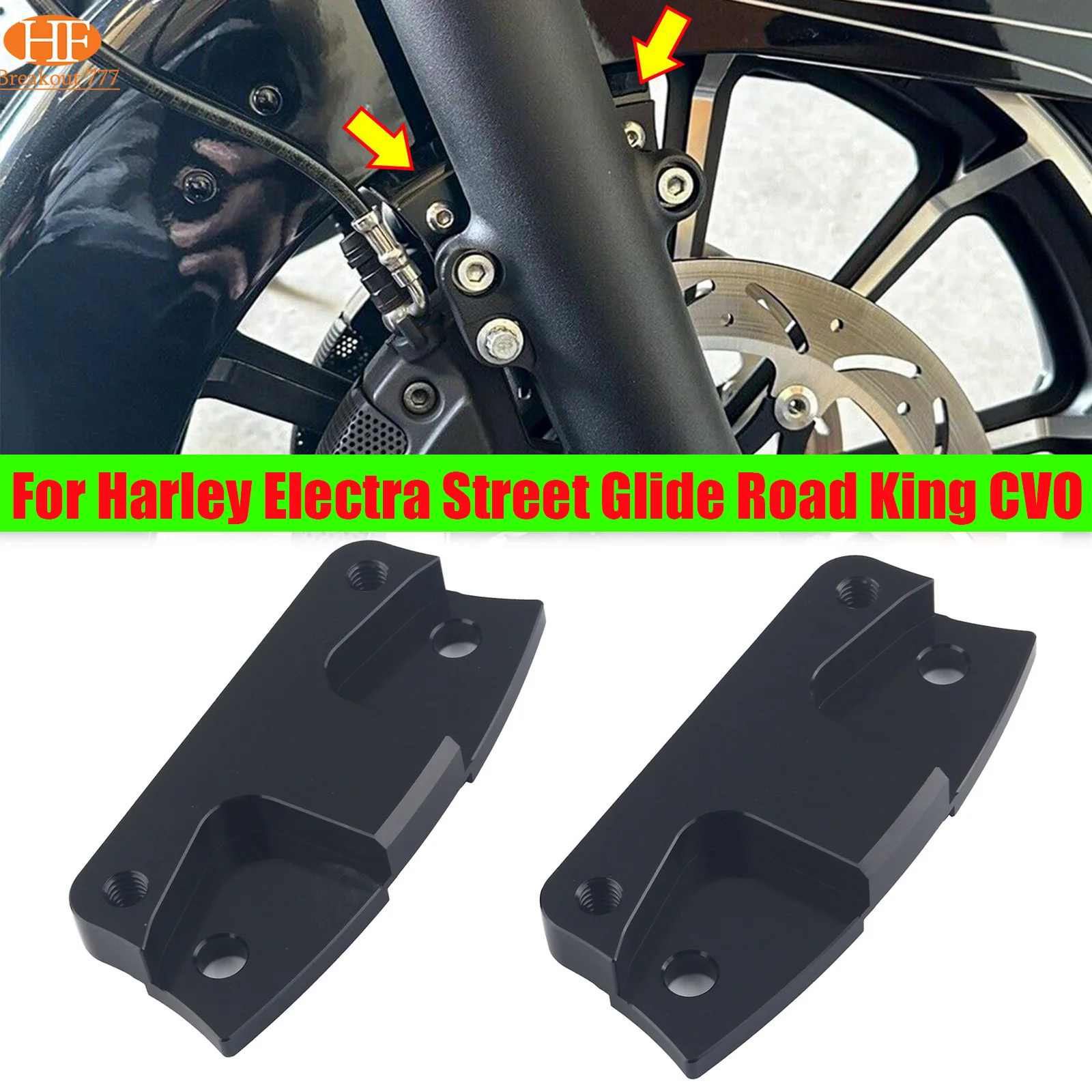 

Chrome Black 21 Inch Front Fender Riser Relocator Mount For Harley Touring 2014-2023 Road Glide King FLTR FLHR Classic FLHRC