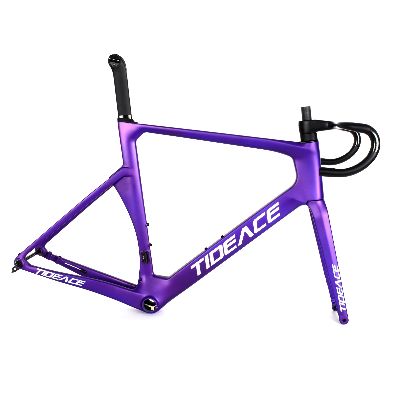 Custom Paint Tideace CR08 Endurance Carbon Road Bicycle Frame 28C Racing Bike Frameset Disc Brake with Handlebar