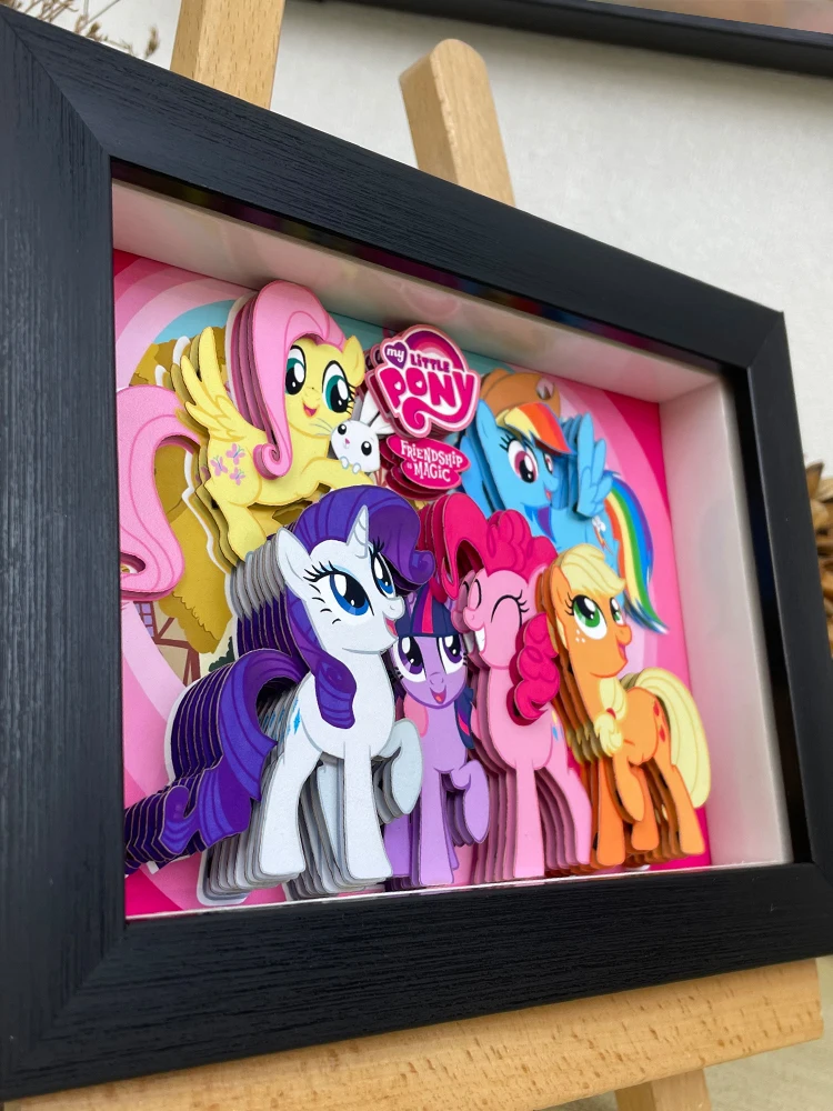 My Pony 3D Pop-up Foto Twilight Sparkle Familie Decoratieve Kunst Ambacht Creatief Cadeau voor Meisjes Bureau Display LEUKE Fotolijst