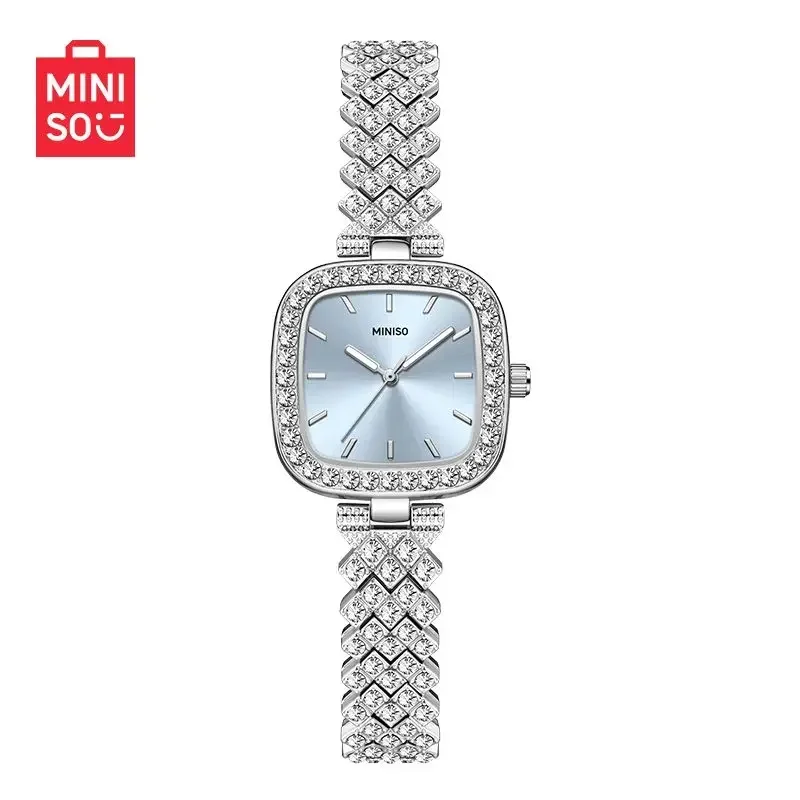 Genuine MINISO Sea Blue Sugar Cube Girl‘s Quartz Watches