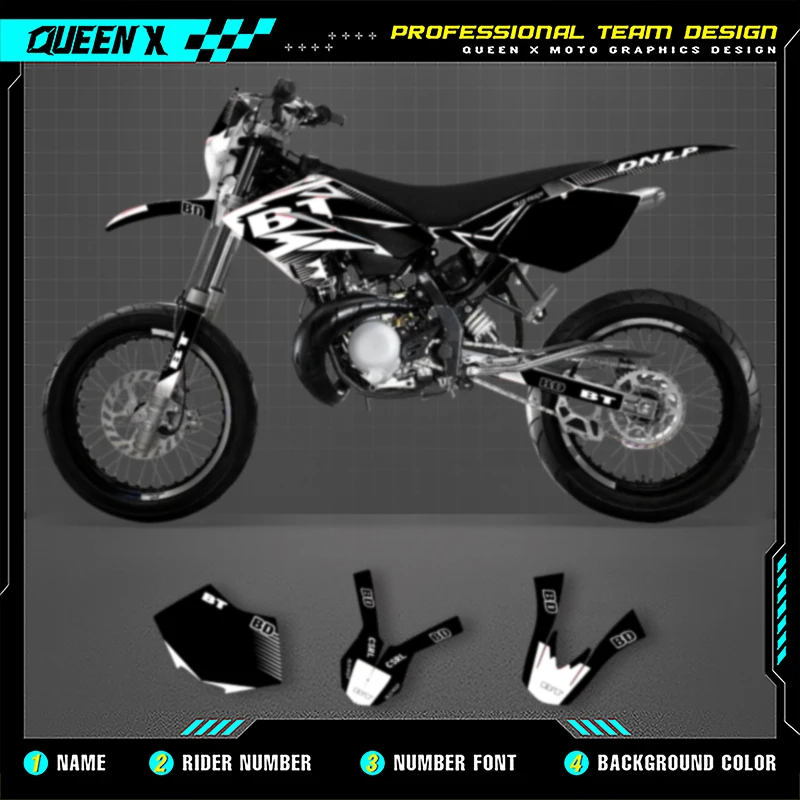 

Комплект графических наклеек и наклеек QUEEN X MOTO для мотоциклетной команды для BETA RR 50, 2006, 2007, 2008, 2009, 2010, 002