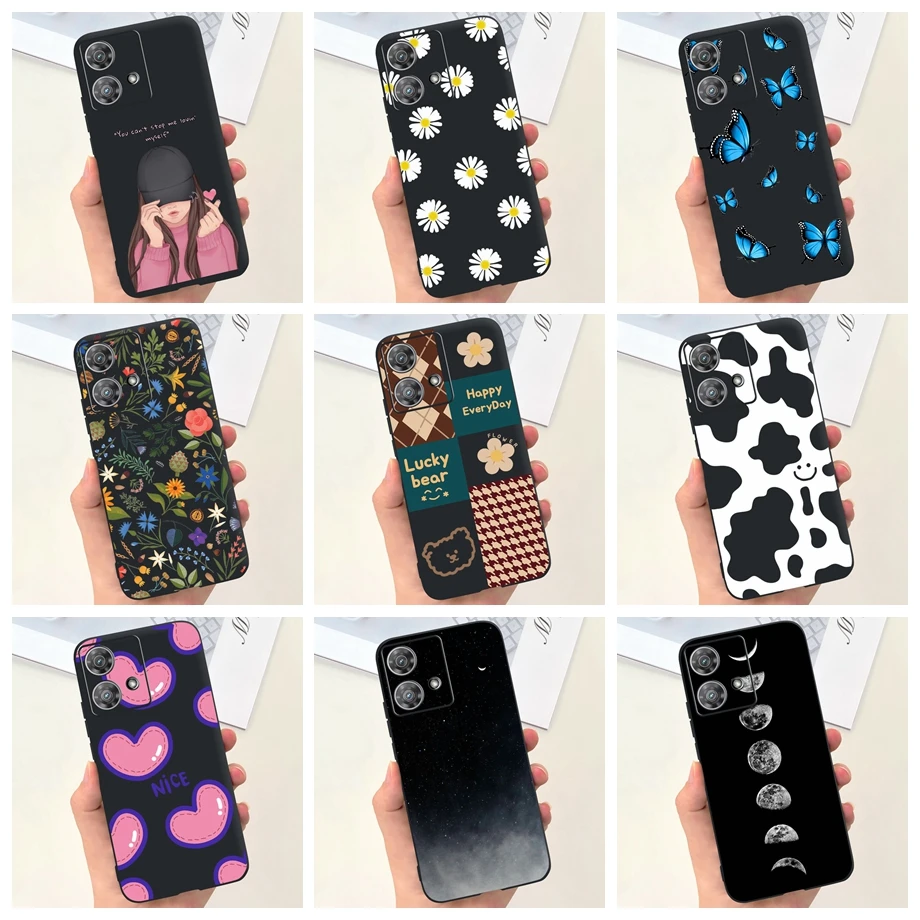 Funda suave de silicona líquida antigolpes para Motorola Moto Edge 40 Neo 5G, Funda para Motorola Edge 40, Edge40 Neo Jelly Girly